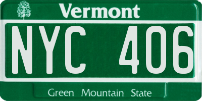 VT license plate NYC406