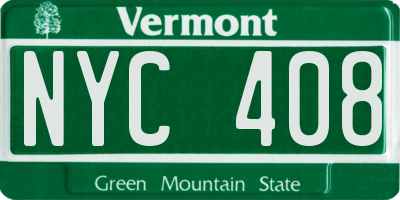 VT license plate NYC408
