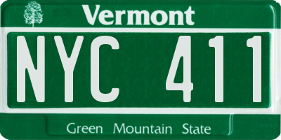 VT license plate NYC411