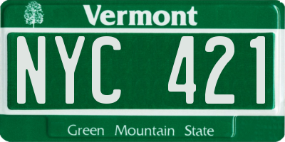 VT license plate NYC421