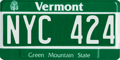 VT license plate NYC424