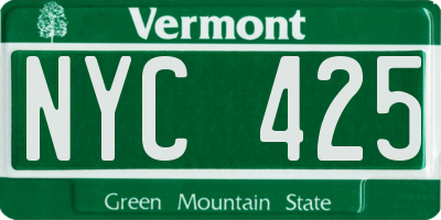 VT license plate NYC425