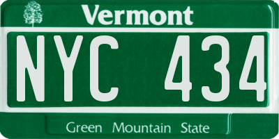 VT license plate NYC434