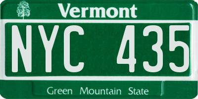 VT license plate NYC435