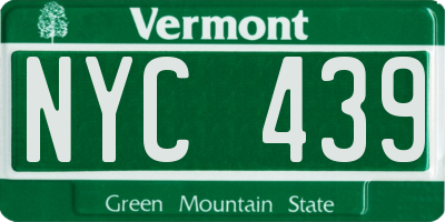 VT license plate NYC439