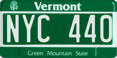 VT license plate NYC440