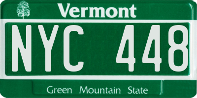 VT license plate NYC448