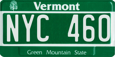 VT license plate NYC460