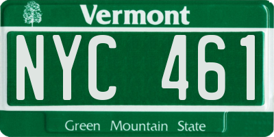 VT license plate NYC461