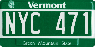 VT license plate NYC471