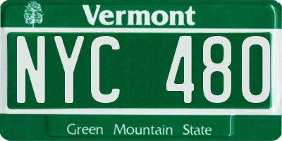 VT license plate NYC480