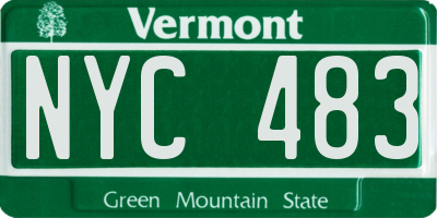 VT license plate NYC483