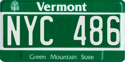 VT license plate NYC486