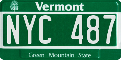 VT license plate NYC487