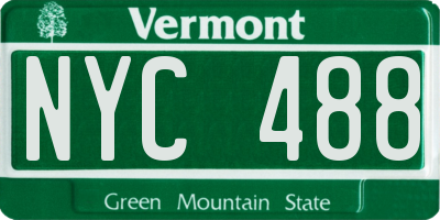 VT license plate NYC488