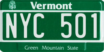 VT license plate NYC501