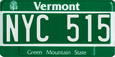 VT license plate NYC515