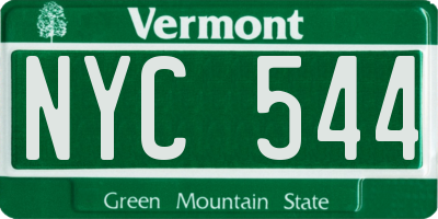 VT license plate NYC544