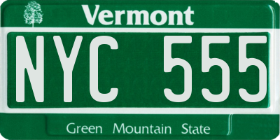 VT license plate NYC555