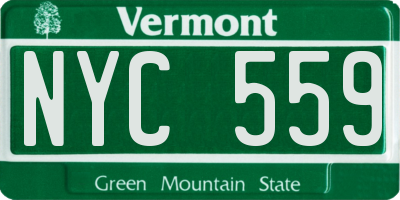 VT license plate NYC559