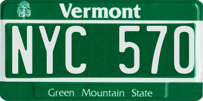 VT license plate NYC570