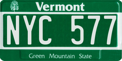 VT license plate NYC577