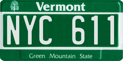 VT license plate NYC611