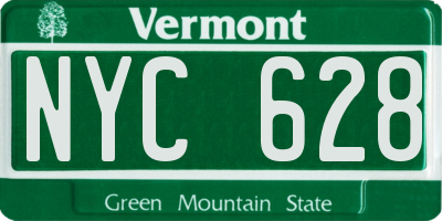 VT license plate NYC628