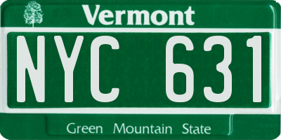 VT license plate NYC631