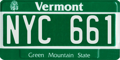 VT license plate NYC661