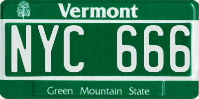 VT license plate NYC666