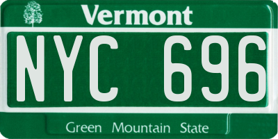 VT license plate NYC696