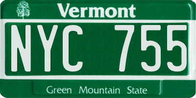 VT license plate NYC755