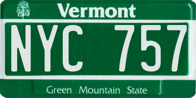 VT license plate NYC757