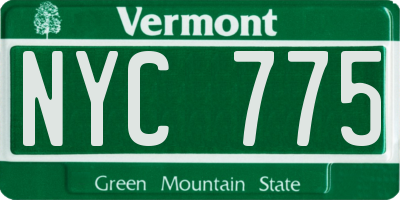 VT license plate NYC775