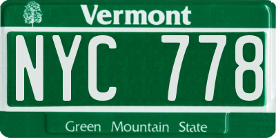 VT license plate NYC778
