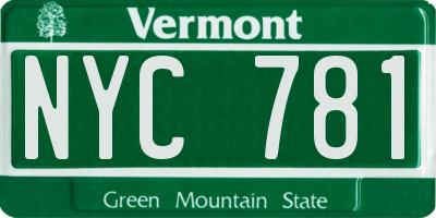 VT license plate NYC781