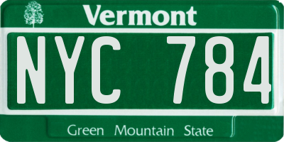 VT license plate NYC784