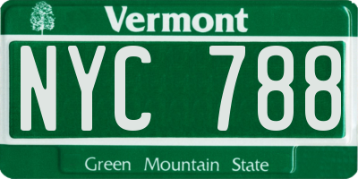VT license plate NYC788