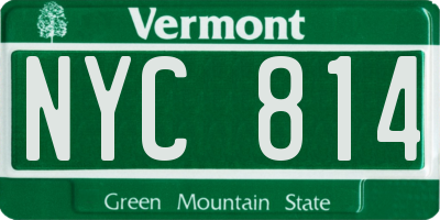 VT license plate NYC814