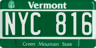 VT license plate NYC816