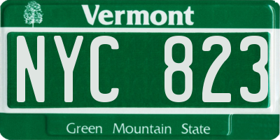 VT license plate NYC823