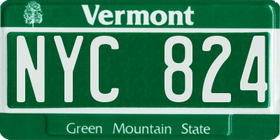 VT license plate NYC824