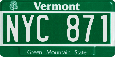 VT license plate NYC871