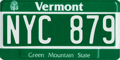 VT license plate NYC879