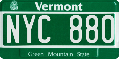 VT license plate NYC880