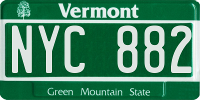 VT license plate NYC882