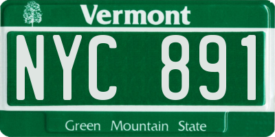 VT license plate NYC891
