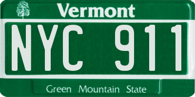 VT license plate NYC911