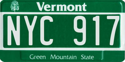 VT license plate NYC917